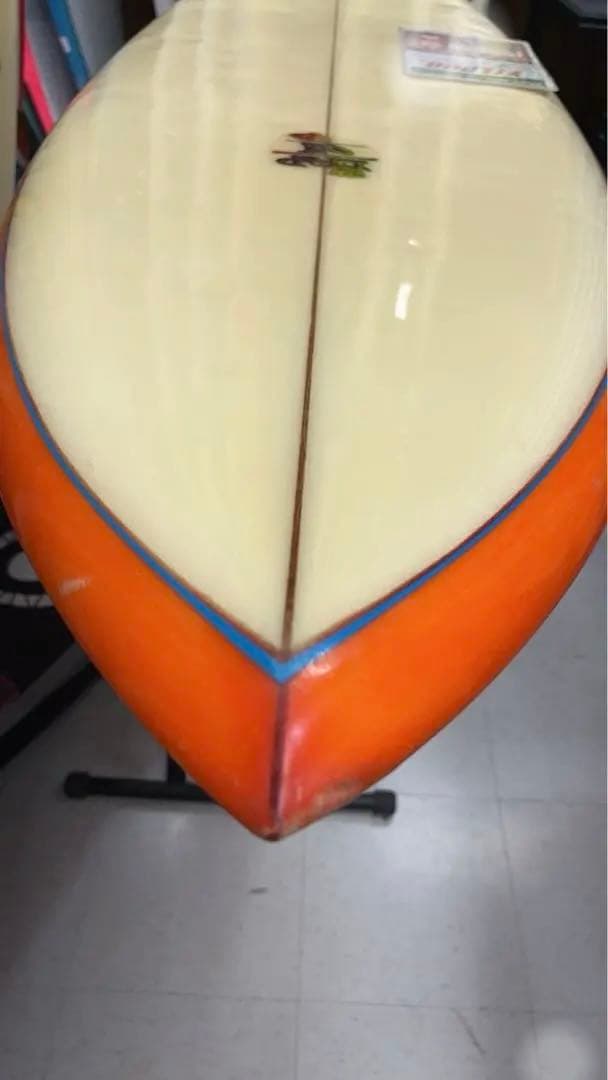 け*う様 クリーム色とオレンジのショートボードドロップアウトお宝貴重品ビンテージ