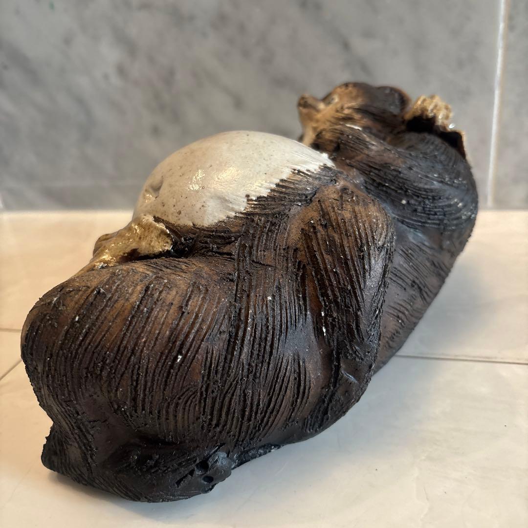 ヴィンテージ　希少なブルーの瞳で色っぽ過ぎる縁起の良い女子タヌキ陶器