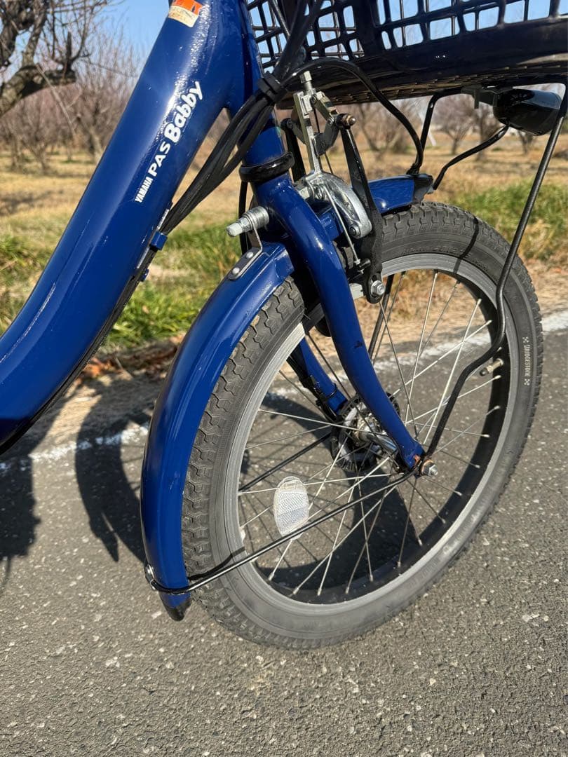 青色 電動アシスト自転車 シティタイプ