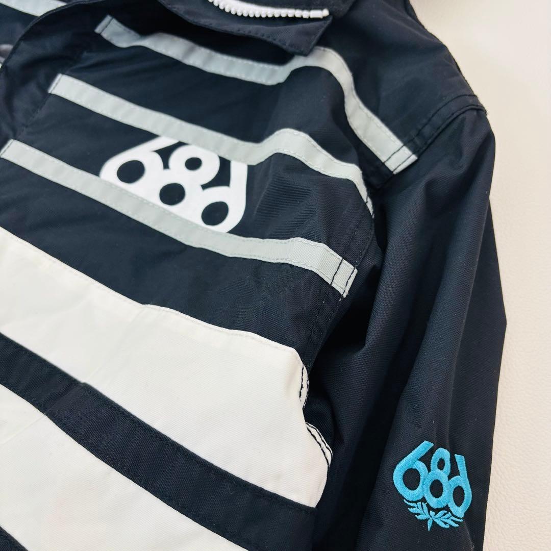 2470【極美品】686 スノボウェア 上下セット ジャケット パンツ 紫黒白青