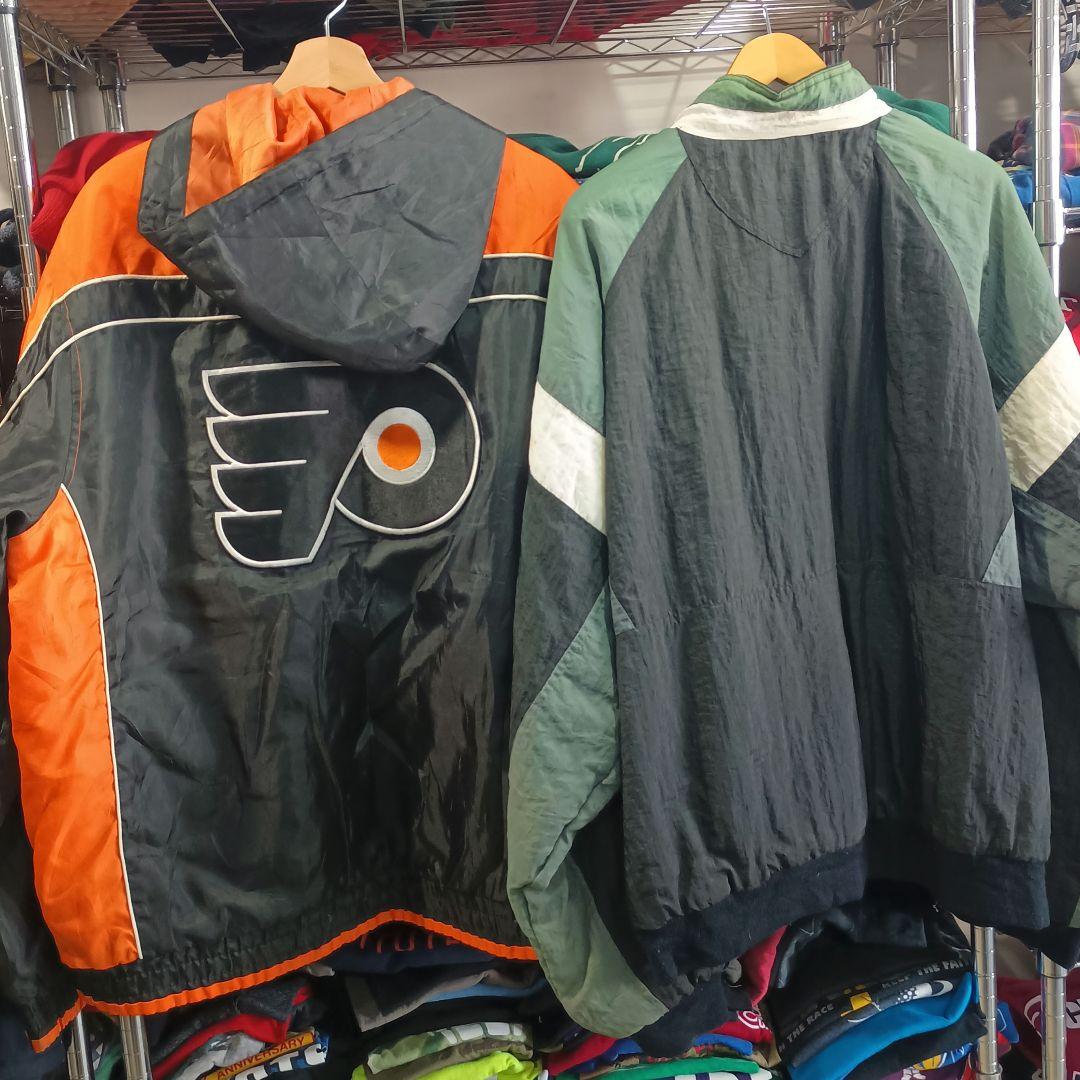 USA古着ヴィンテージ まとめ売り6枚NFL NHLなど 中綿ナイロンジャケット