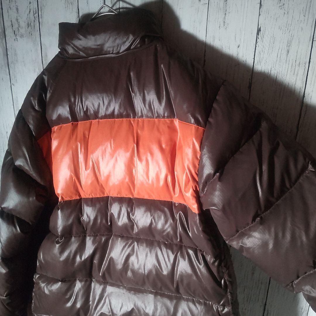 【人気色】　ナイキ　ダウンジャケット　バイカラー　ブラウン　オレンジ　M　古着