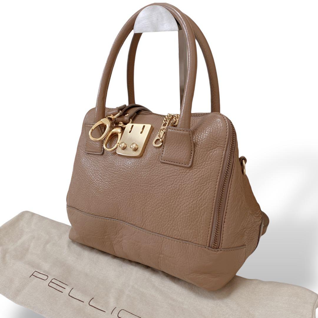 美品 ペリーコ PELLICO シロッコ ハンドバッグ2way ロック付き