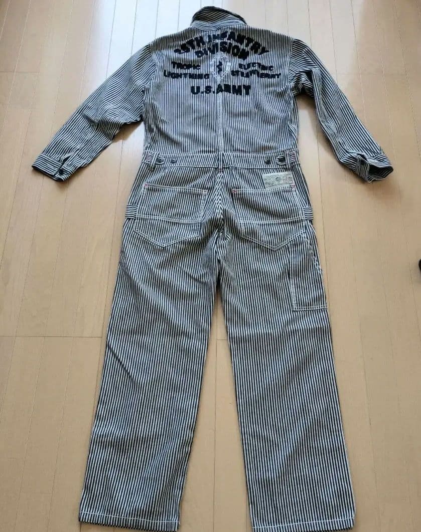 AVIREX　アヴィレックス ヒッコリー柄　つなぎ　オーバーオール