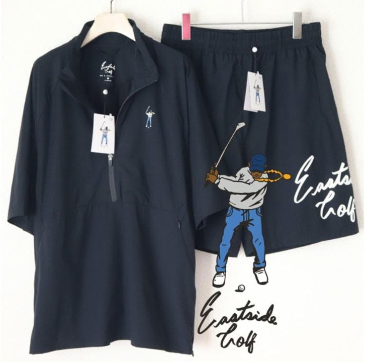 50,600円新品タグ付き【イーストサイドゴルフ】上下セットアップ 黒 M