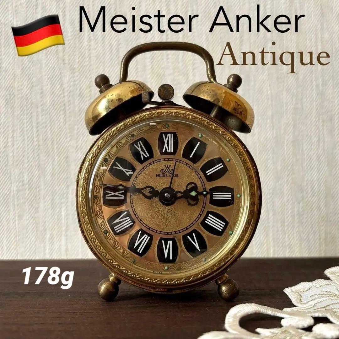 【西ドイツ】Meister Anker社 アンティーク 置時計 ゴールド 美品
