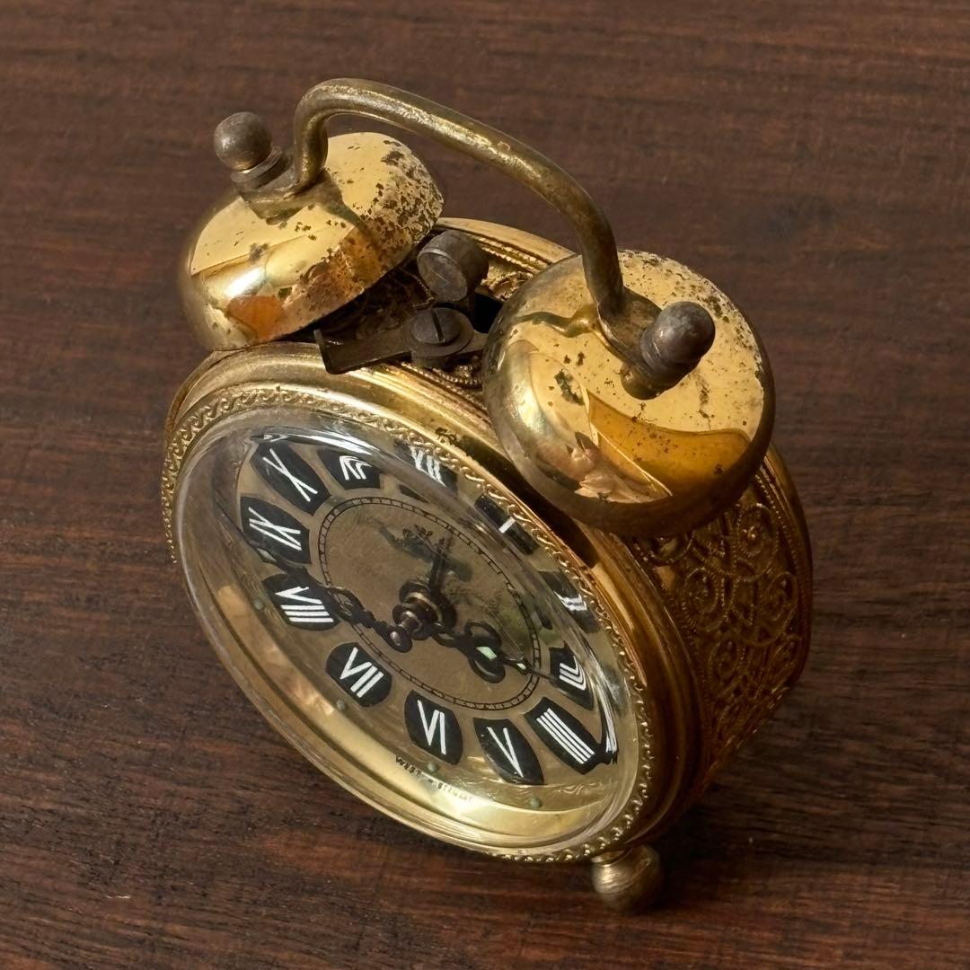 【西ドイツ】Meister Anker社 アンティーク 置時計 ゴールド 美品