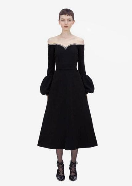 S*S様 セルフポートレイト オフショルダー ワンピース ブラック UK8 未使