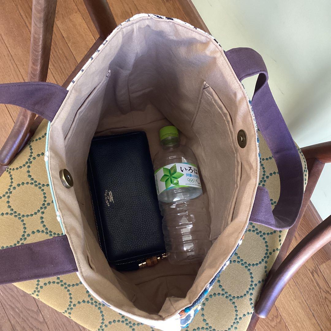 ミナペルホネンパッチワークで大きめトートバッグハンドメイド