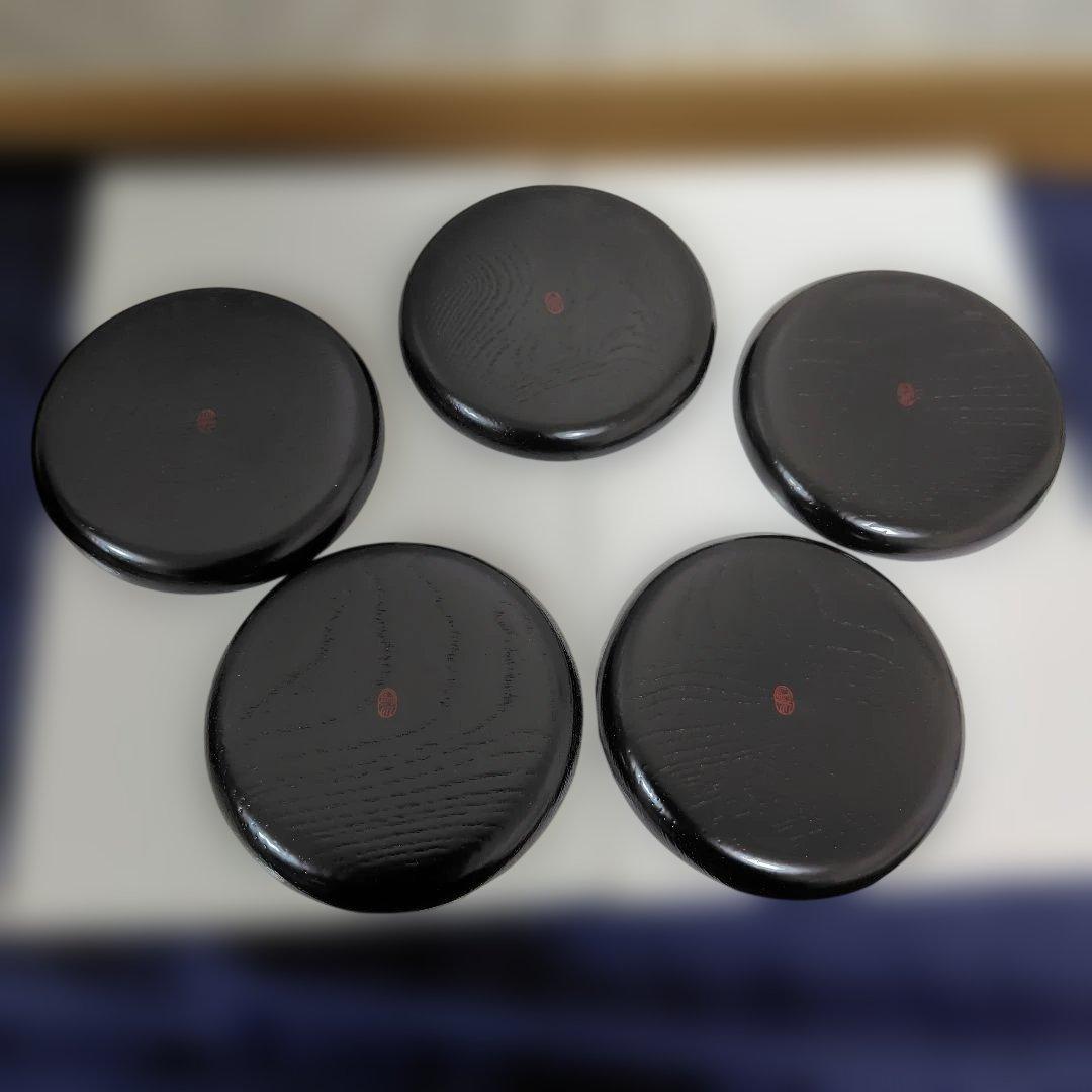 新品✾平安象彦②大原菊 銘々皿 黒 5枚 漆塗り 5客 桐箱