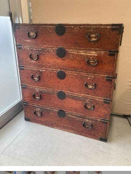 ■送料込み■ 京都 初瀬川徳松 和箪笥5段 昭和大正レトロ アンティーク