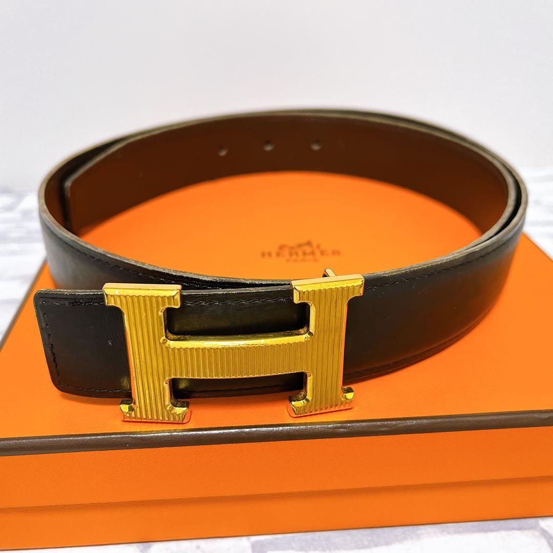 【箱あり】　HERMES　H型バックル ベルト コンスタンス　リバーシブル