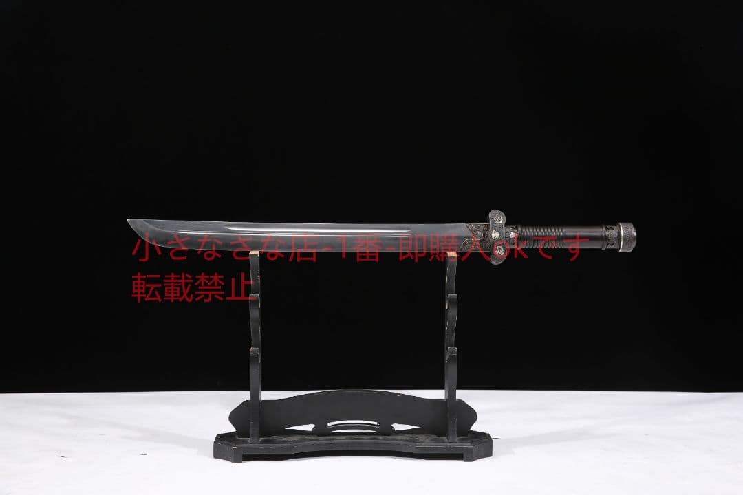 黒金古刀銅装鎏銀T 10鋼敷土焼刃 古兵器 武具 刀装具 日本刀 模造刀居合刀