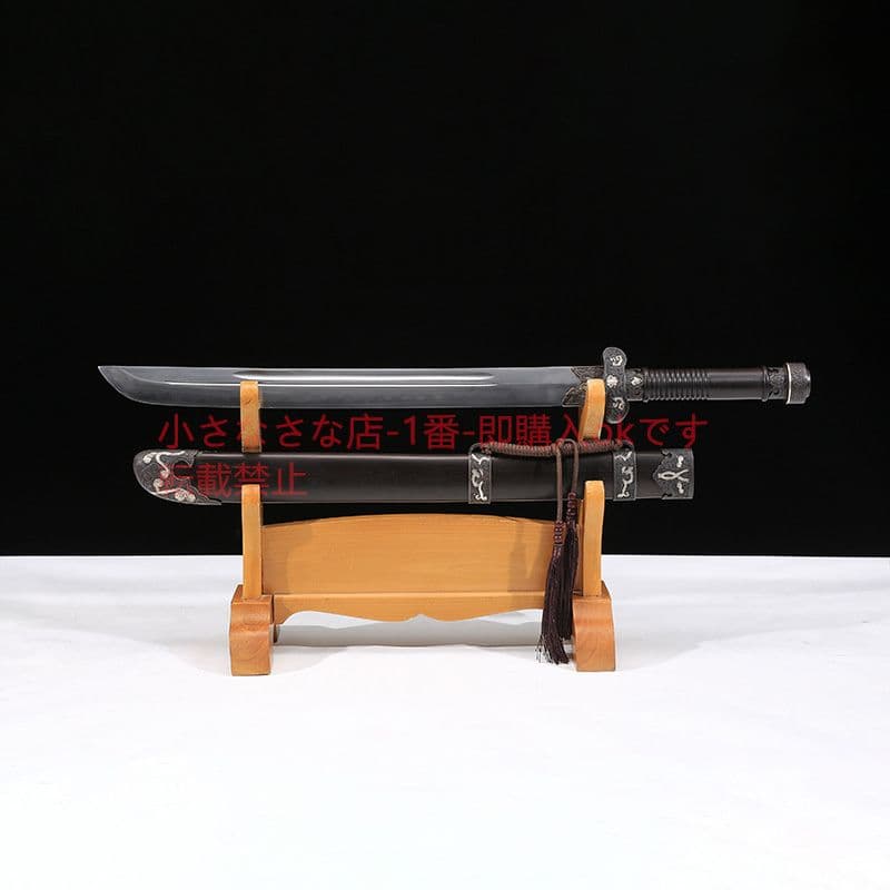 黒金古刀銅装鎏銀T 10鋼敷土焼刃 古兵器 武具 刀装具 日本刀 模造刀居合刀