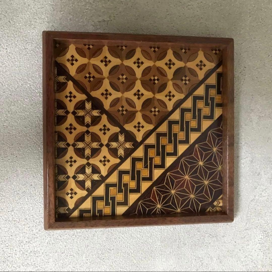 希少　箱根細工　工芸品　取り皿　10枚　取り箸付き