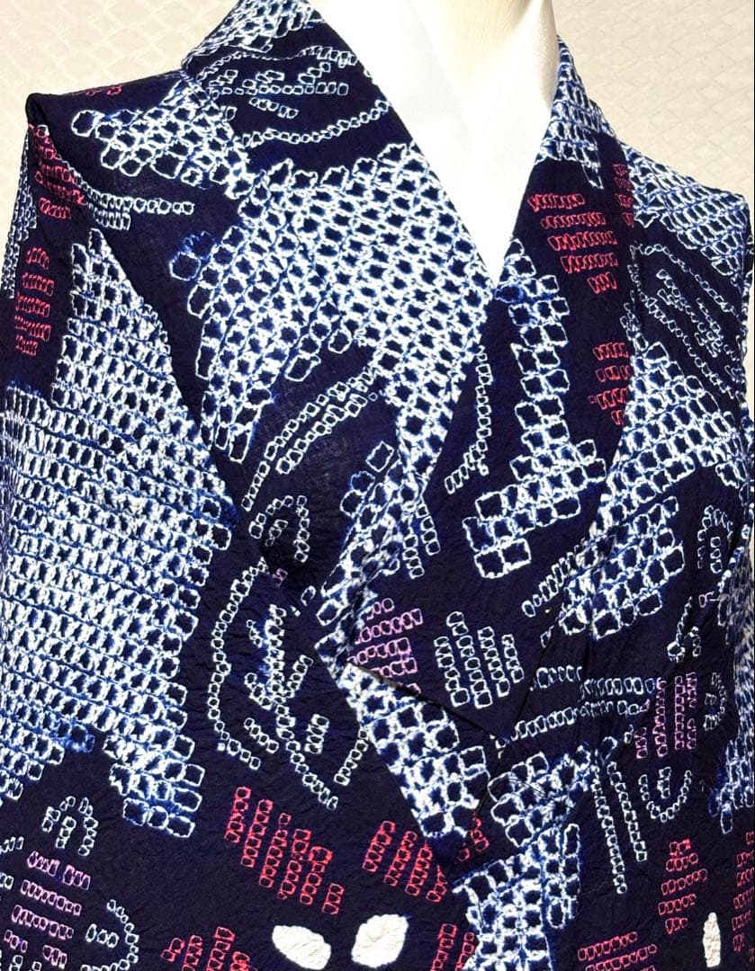 専用　未使用品　和服　綿100% 花模様　有松絞り　浴衣　早い者勝ち