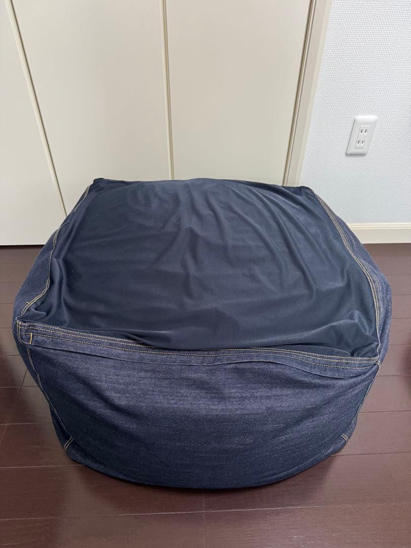 【無印良品】体にフィットするソファ2個セット　綿デニム　ビーズクッション