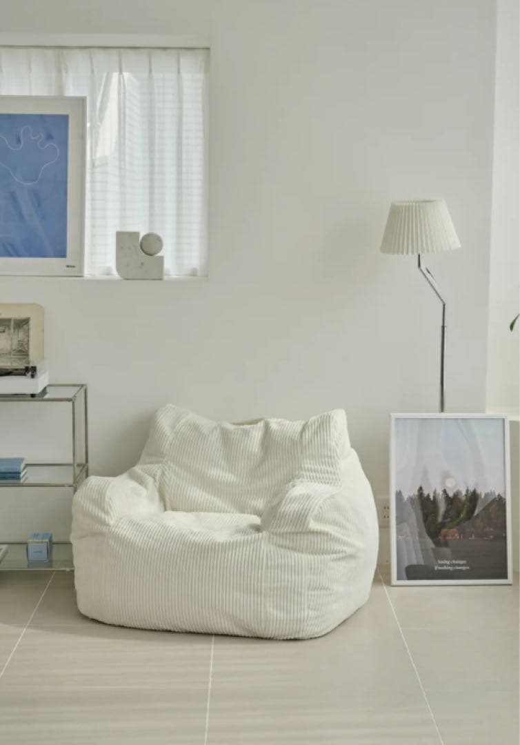 【早い者勝ち】LOOSY HUGME 1人掛けビーズソファIVORY