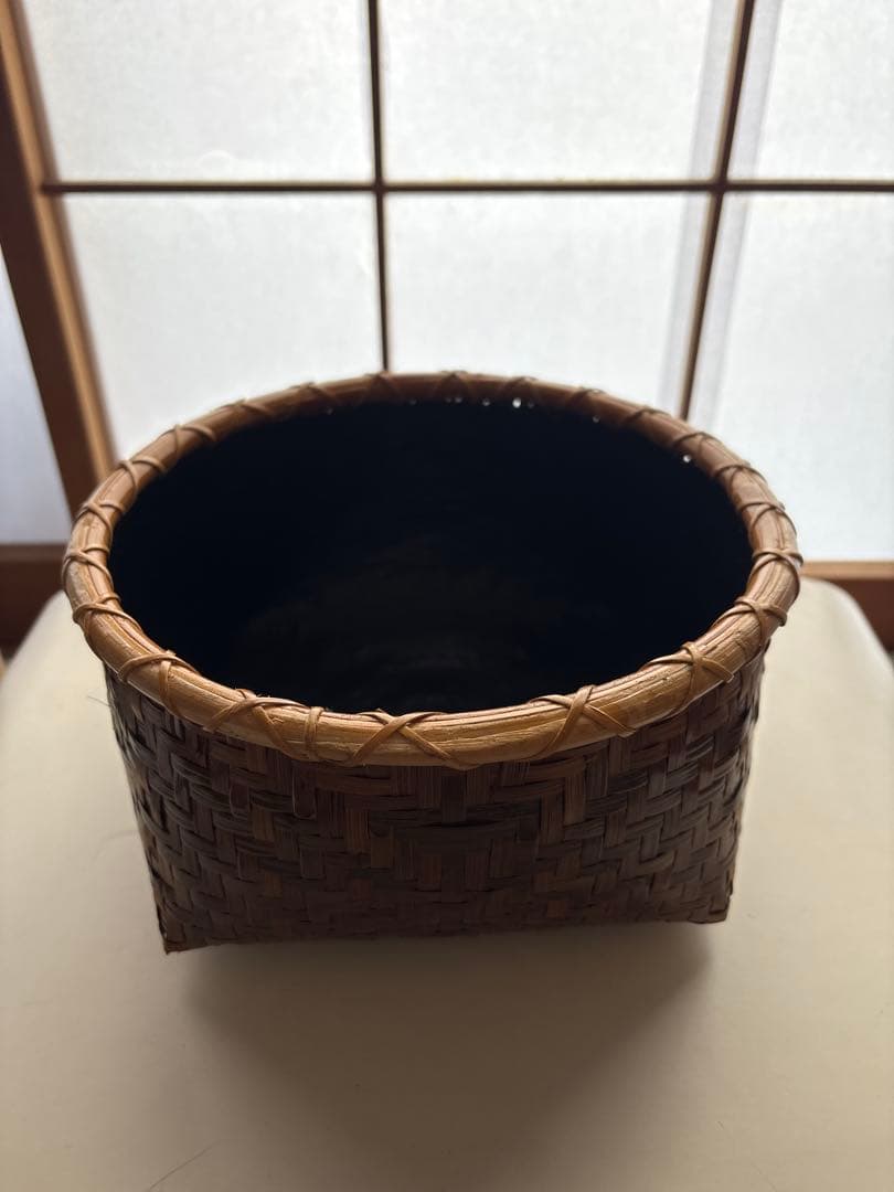 油竹炭斗　風炉用　キメウ　江運　茶道具 中型6号