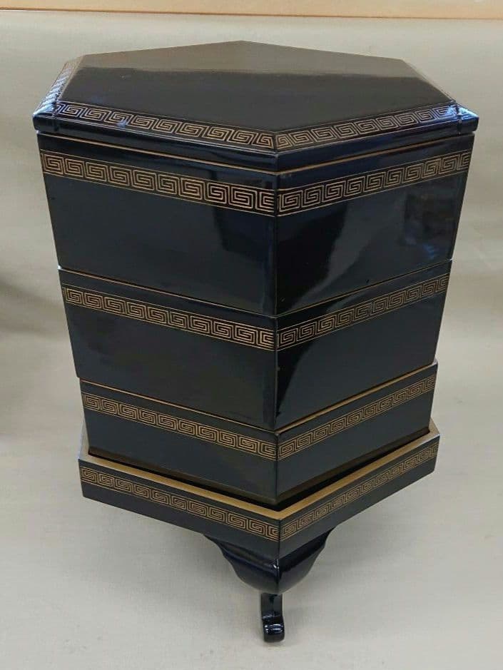 茶道具沈金六角重