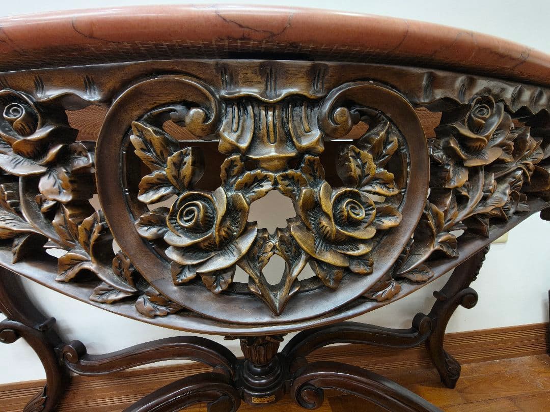 【引き取り限定】コンソール　イギリス高級家具　大理石天板　猫足　レノン家具