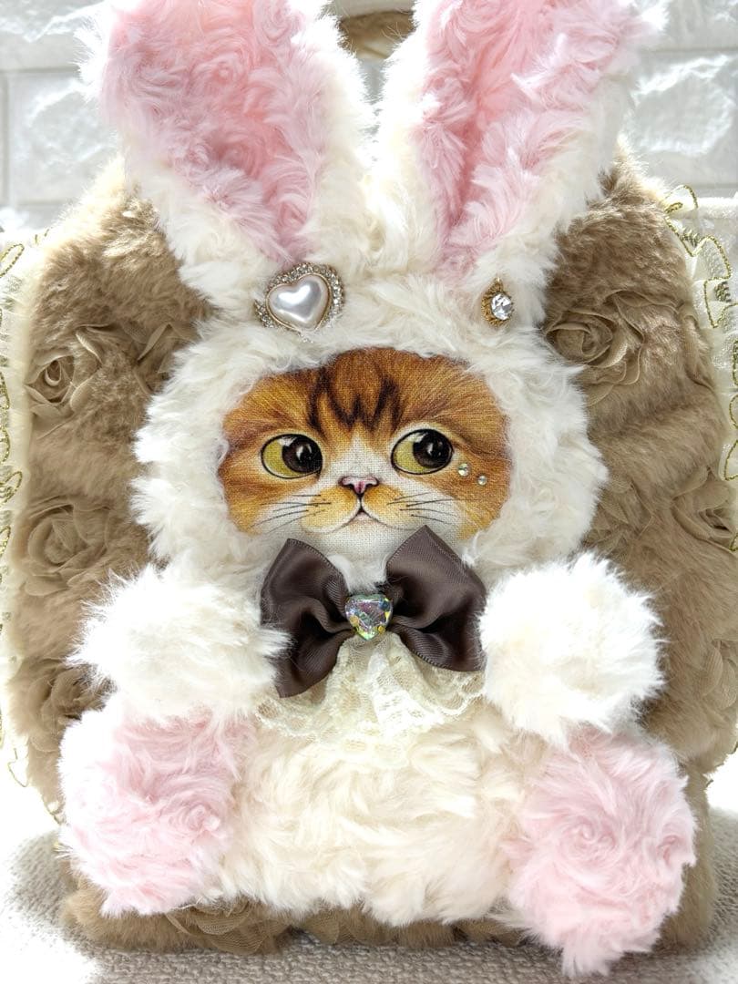 は*☆様 コヤンイサムチョン　サイドファスナーバッグ　ベージュファー　白うさちゃ