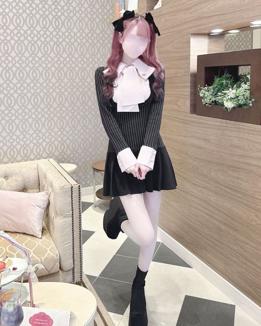 ℋ*様 HONEY MEW リボンブラウスドッキングワンピース