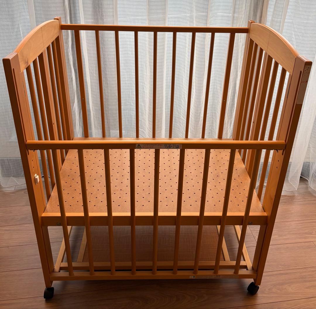 石崎家具 ハイタイプ ミニベビーベッド ワンタッチハイベッドプチ【B品】日本製