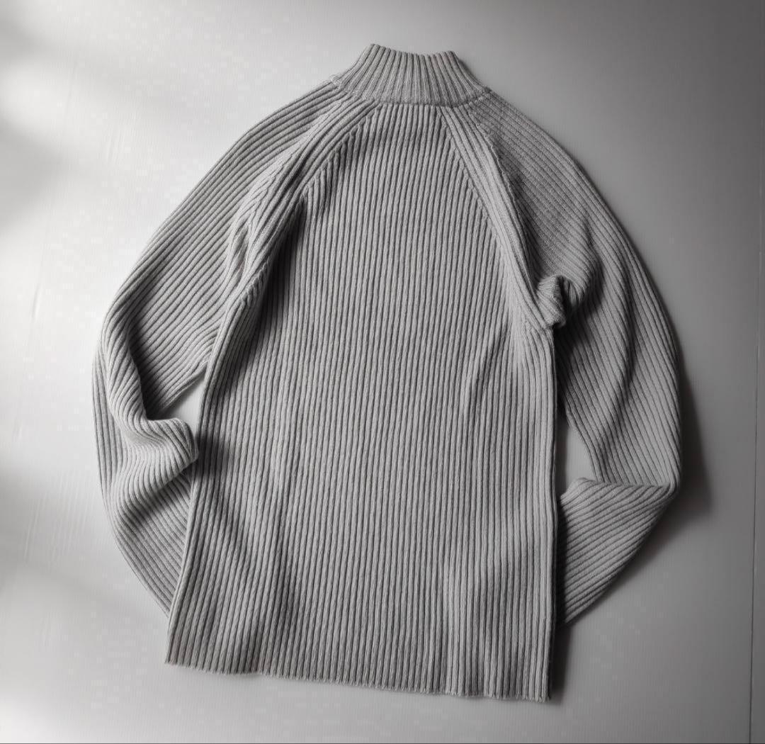 【正規品】EMPORIO ARMANI グレー ハイネックセーター 48 ジップ