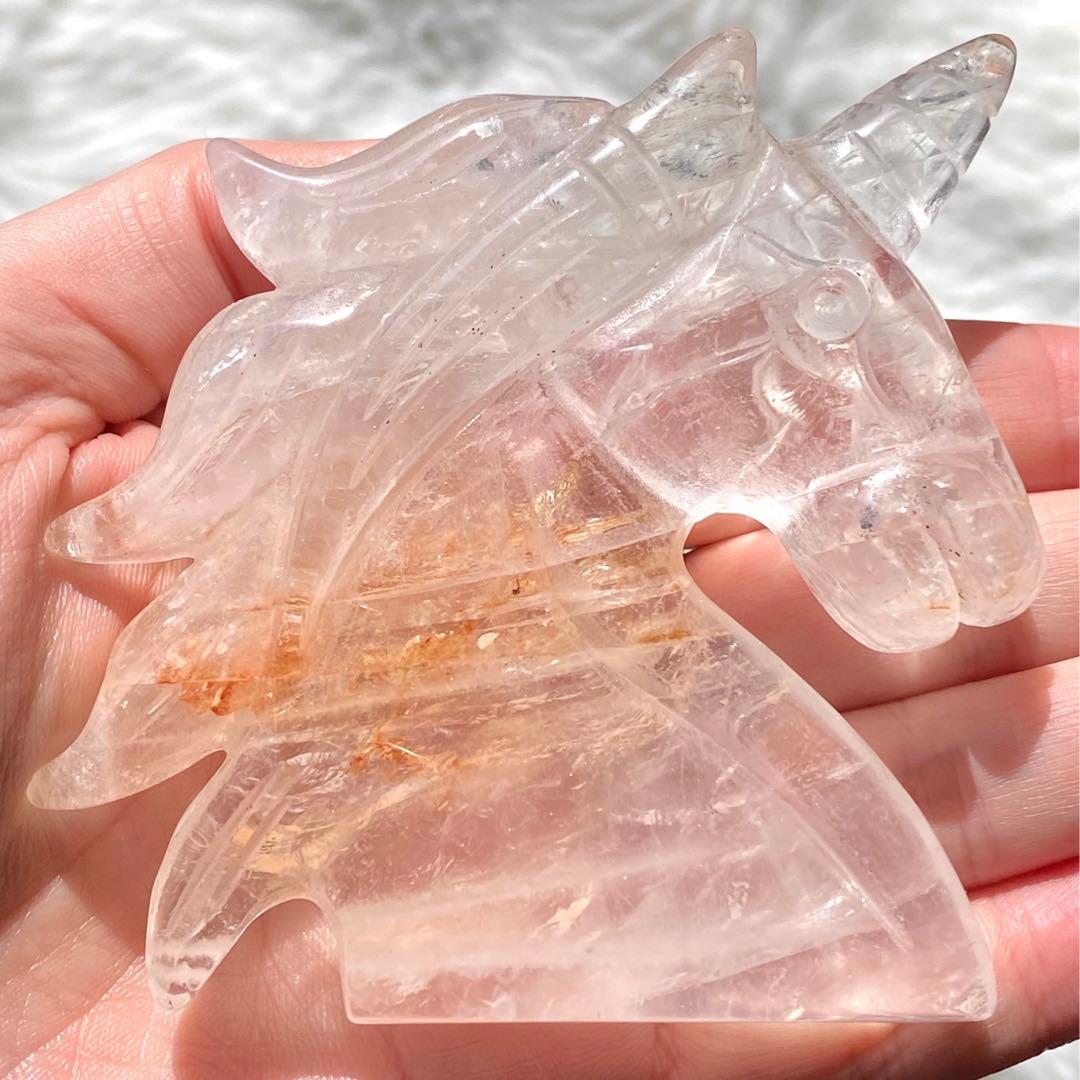 【 天然石 ローズクォーツ ゴールデンヒーラー 共生 ユニコーン ペガサス 】