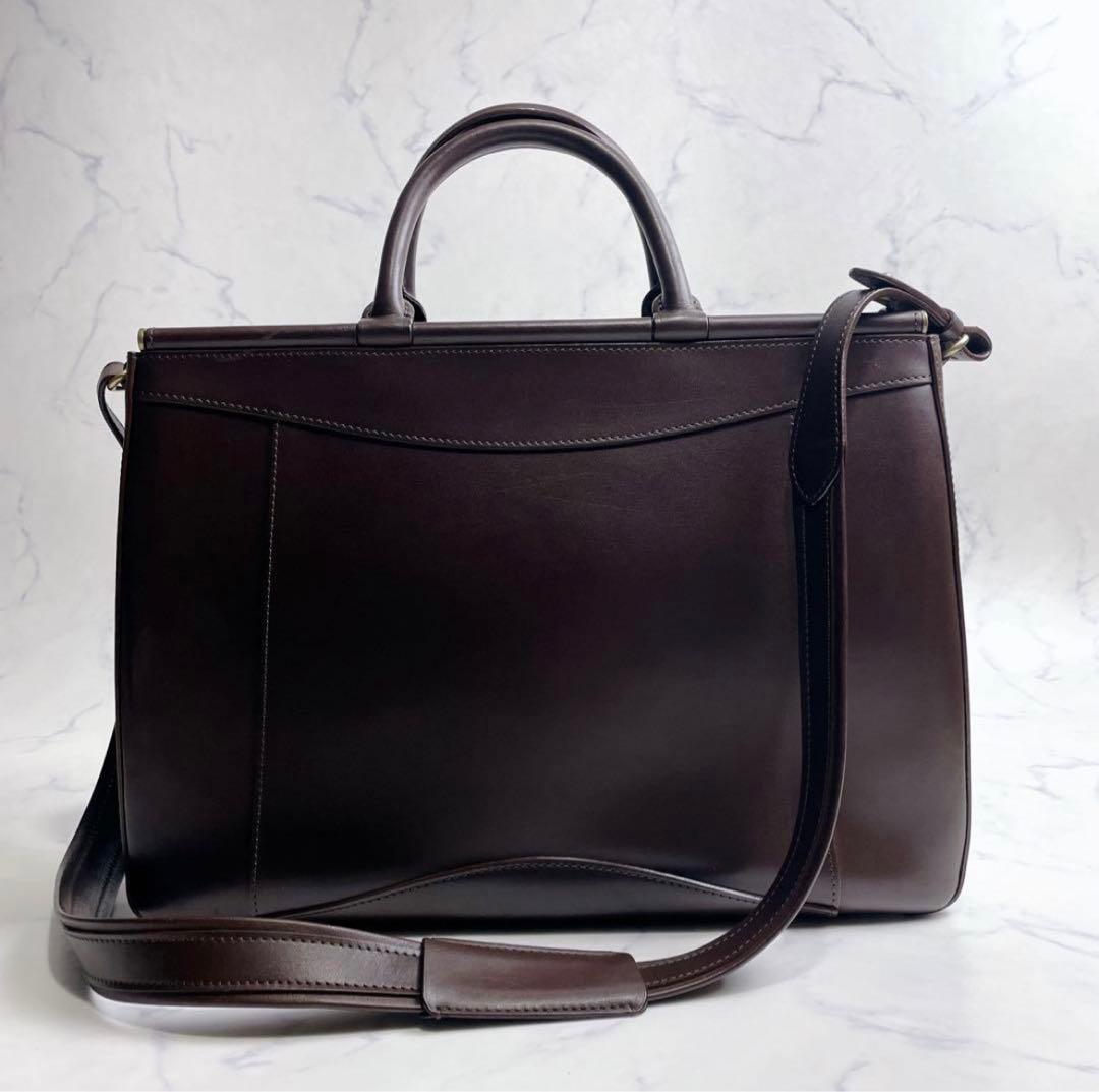高級✨鞄いたがき ITAGAKI ビジネスショルダー 2way ダークブラウン