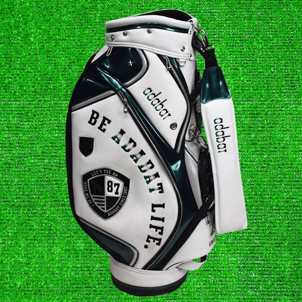 adabat アダバット ゴルフ キャディバッグ【ホワイト/グリーン】美品！