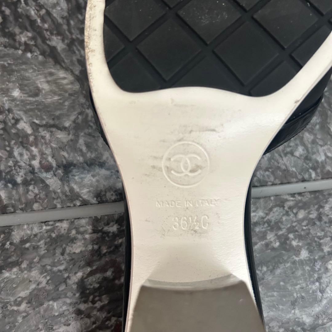 シャネル　ミュール　サンダル　ココマーク　36.5 黒