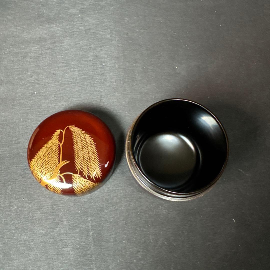 GH49 送料無料　棗　柳蒔絵　松雲　螺鈿　中棗　茶道具　茶道