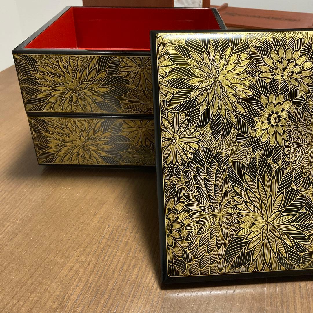輪島塗　花柄五段重箱　木箱付き　最終値下