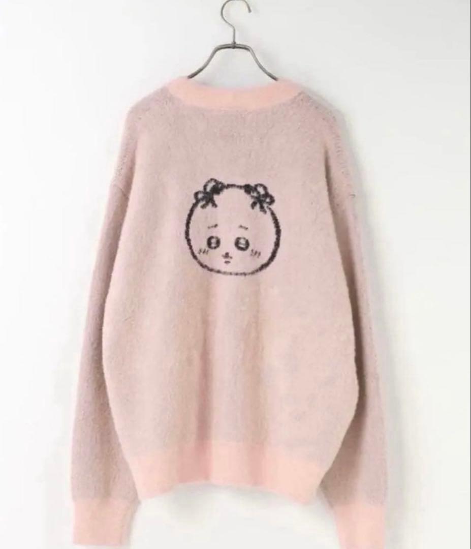 ちいかわ　LOWRYS FARM ちいかわニットカーディガン ピンク