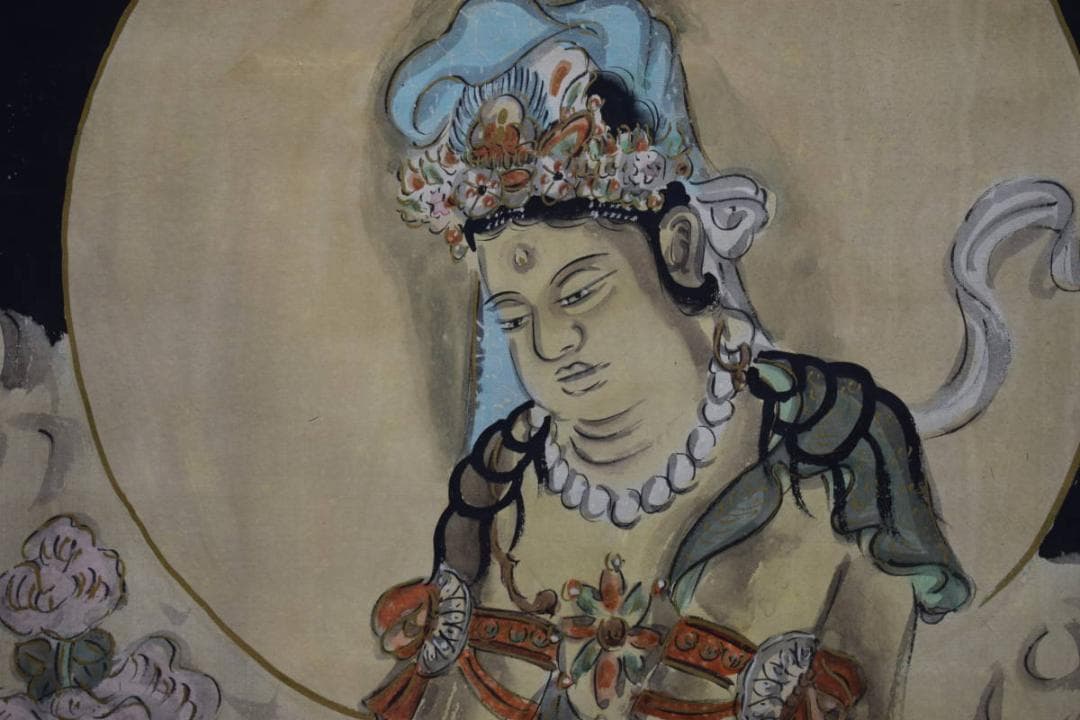 不詳/作者不明/古画/観音像図/龍図/布袋屋掛軸HG-134