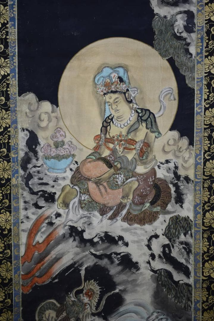 不詳/作者不明/古画/観音像図/龍図/布袋屋掛軸HG-134