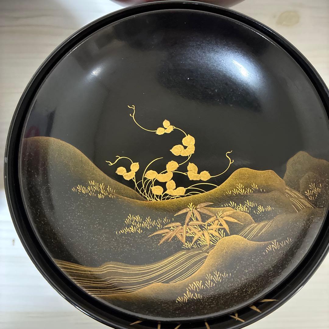 骨董　汁椀　木製漆器　蒔絵　アンティーク