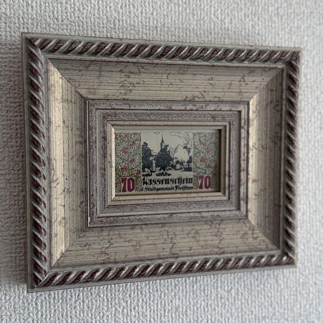 本物保証 アンティーク額装＋希少ノートゲルト2点 ドイツ~静謐と躍動の歴史~