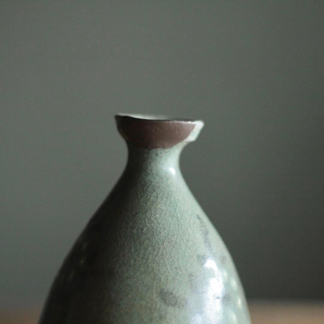 高麗青磁 白黒象嵌 徳利 酒器 古美術 古道具 アンティーク 朝鮮美術 高麗美術