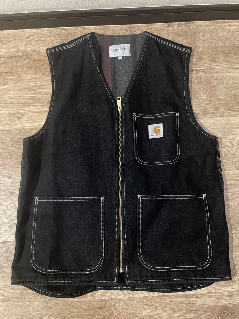 Carhartt ブラックデニムベスト　Ｍ