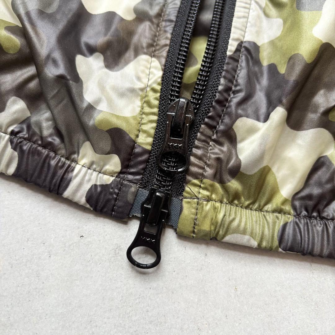 PEARLY GATES カモフラ迷彩柄 ナイロン フードジップジャケット ロゴ