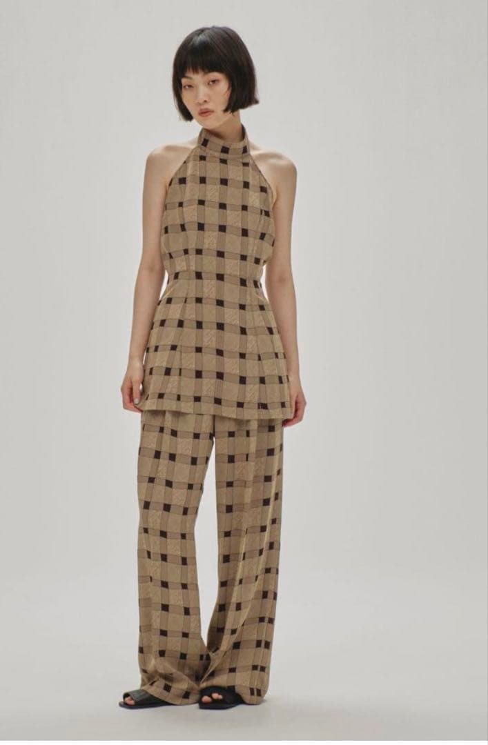 トップス TODAYFUL Halterneck Checkjacquard Tops