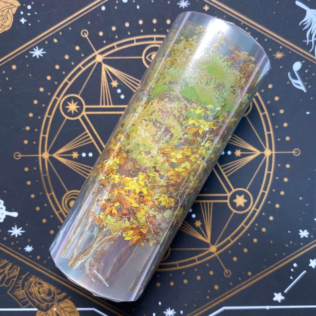 【9142】海外　マスキングテープ　5m巻　PET 自然　木　秋　背景装飾系