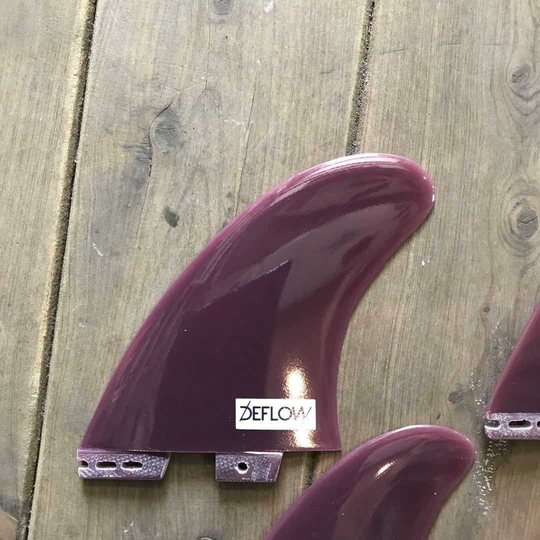 DEFLOW サーフボードフィン 紫 4枚セット