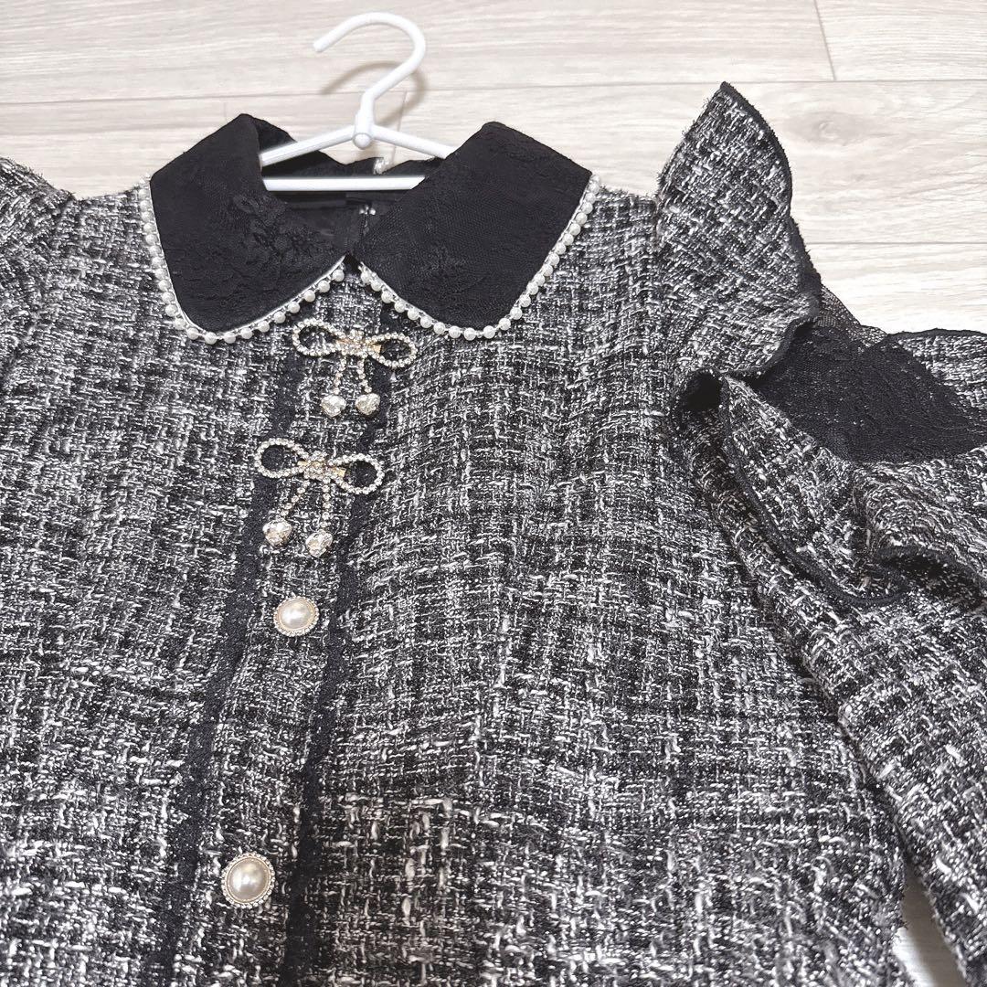 ROJITA ロジータ ダブルリボンツイードワンピース