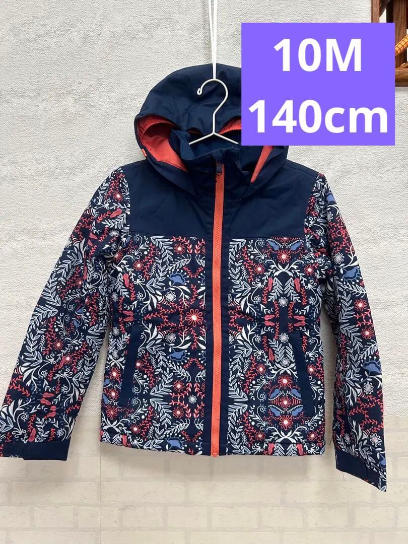 ロキシー　roxy ネイビー花柄スノーボードジャケット　10M 140cm