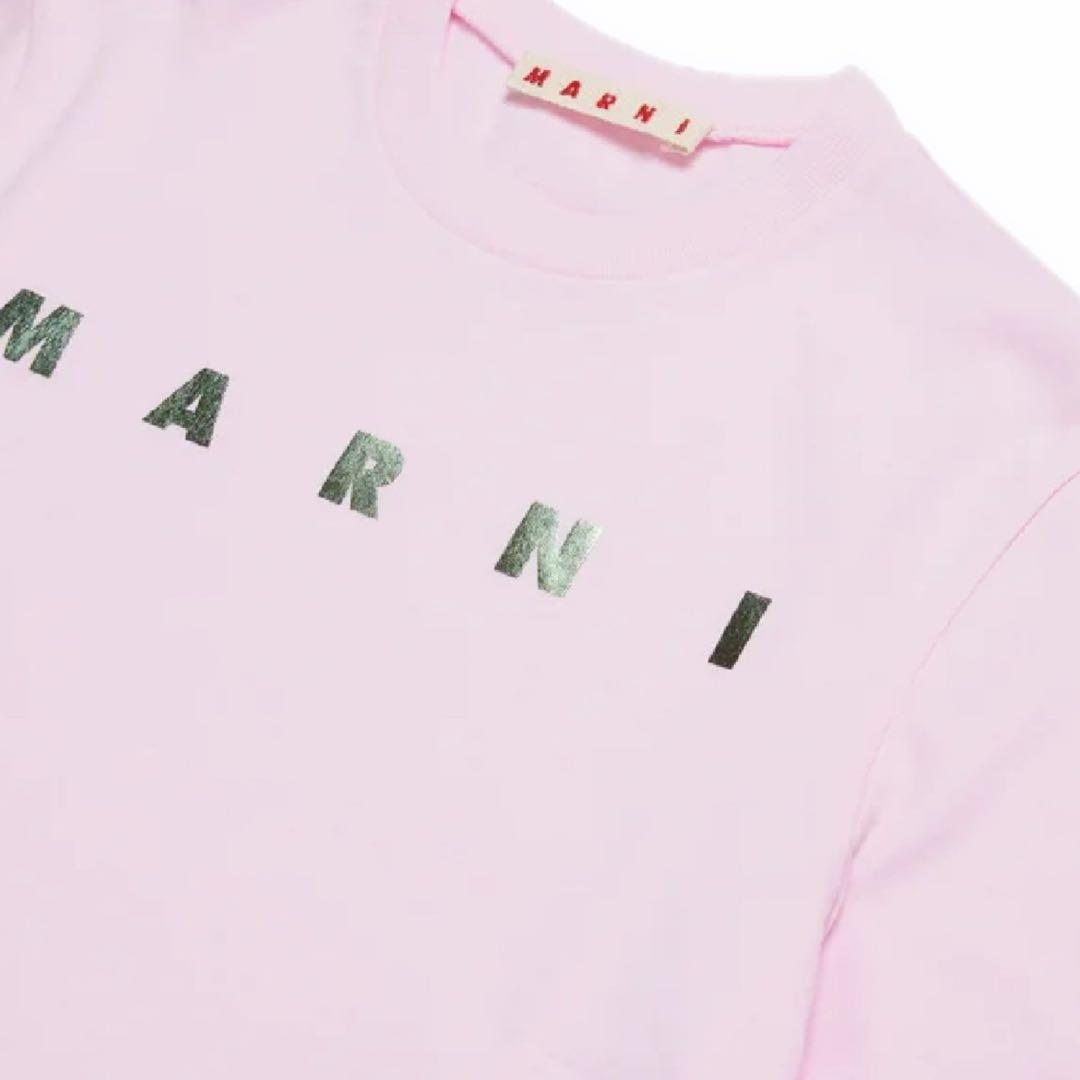 大人もOK！MARNI Kids 半袖 ロゴ クロップド Tシャツ