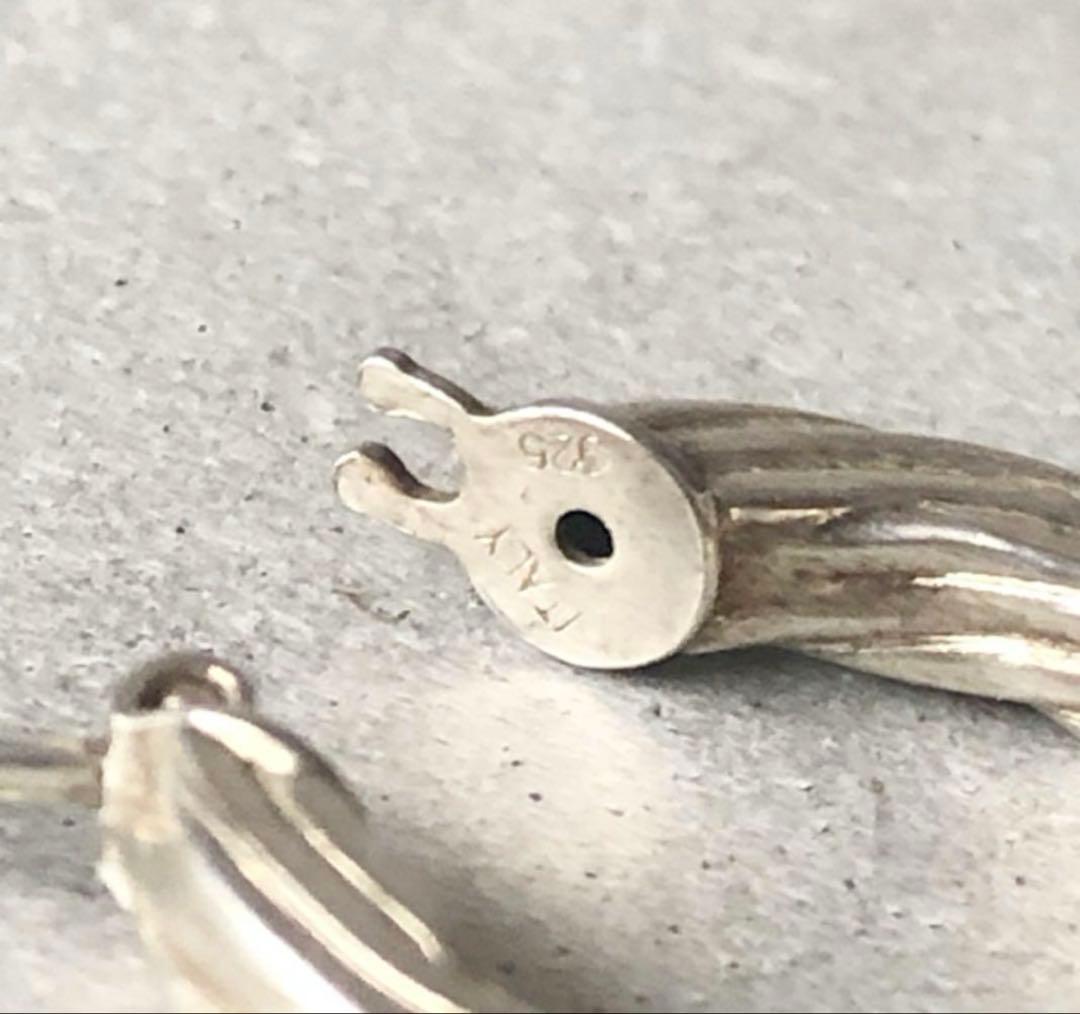 イタリア製 VINTAGE ヴィンテージ フープピアス シルバー925